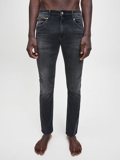 Calvin Klein Ruhák HU068126 | Calvin Klein Slim Férfi Farmernadrág Fekete